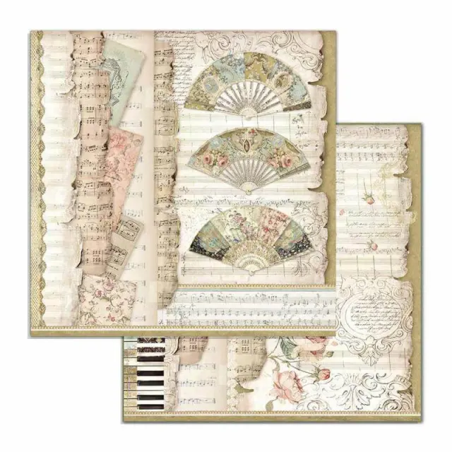 Χαρτί Scrapbooking Stamperia Διπλής Όψης - Fans and Music - 31x30cm