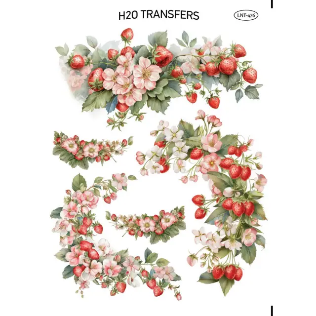 Χαρτί Easy Transfer, Γιρλάντες με φράουλες, LNT-476, 25x35cm