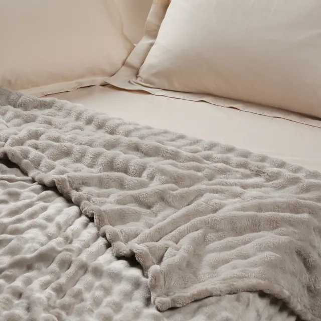 DAS HOME ΚΟΥΒΕΡΤΑ BUBBLE FLEECE 160Χ220 1370 TAUPE 2