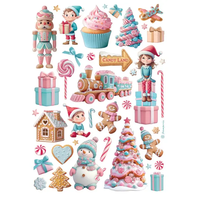 Σετ 6 Ριζόχαρτα ντεκουπάζ Stamperia 21x29cm A4, Candy Christmas 3
