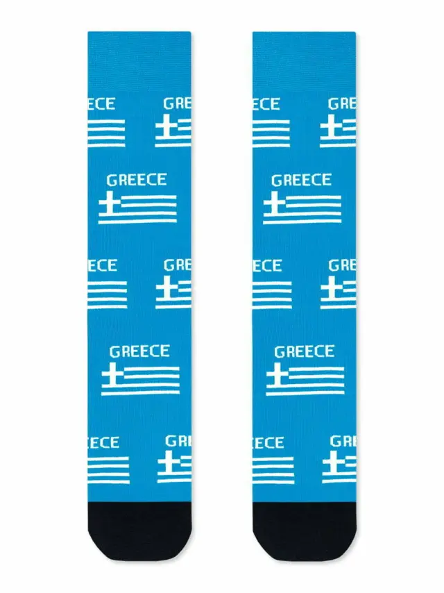 Βαμβακερή Κάλτσα με Σχέδια Greek Flag NODO