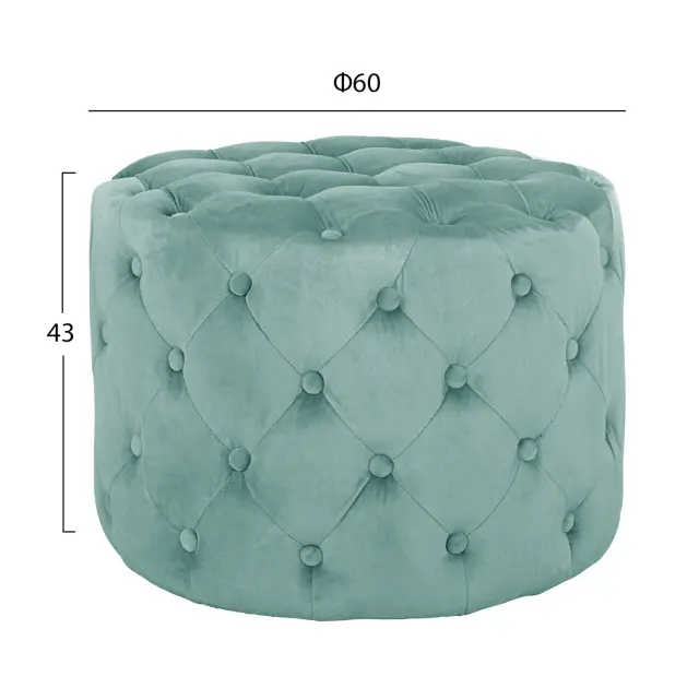 ΣΚΑΜΠΟ FB98406.07 ΦΥΣΤΙΚΙ ΒΕΛΟΥΔΟ ΤΥΠΟΥ CHESTERFIELD Φ60X43Υ εκ. 2