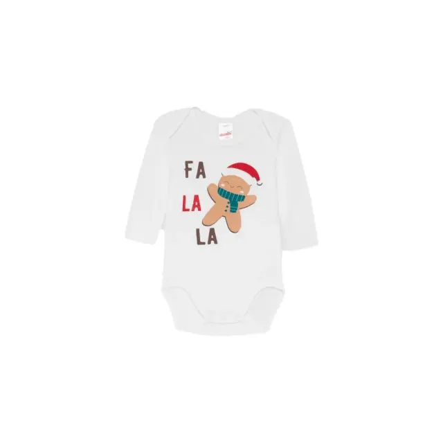 Minerva Βρεφικό Φορμάκι Unisex X-Mas Falala - Διπλό Πακέτο, Χρώμα Λευκό 2