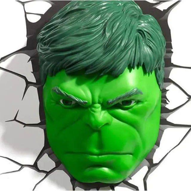 3D Light FX MARVEL Φωτιστικό Τοίχου- 3D Deco Light HULK FACE (3DL75193) 2