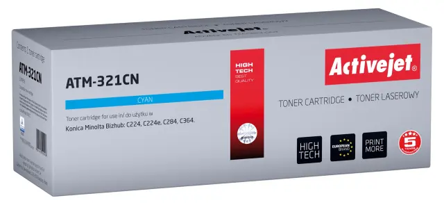 Activejet ATM-321CN Toner (replacement for Konica Minolta TN321C Supreme 25.000 pages cyan)