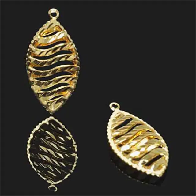 Διακοσμητικό 18K Forever Gold Puffy Navette 27x15mm - 1τεμ