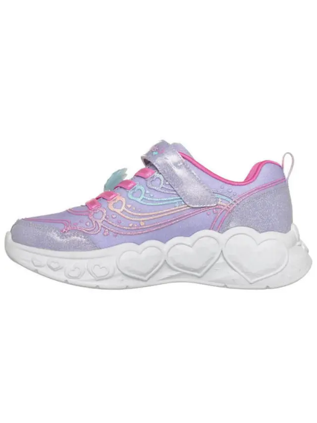 Skechers Heart Lights Παιδικά Αθλητικά με Φωτάκια Μωβ 303266LC-LVMT 3