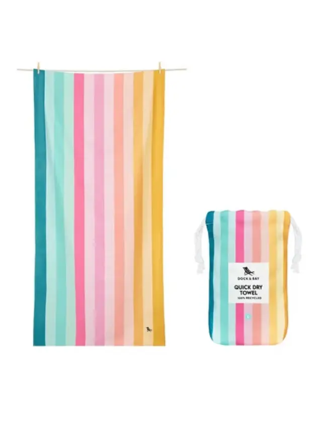 Dock & Bay: Πετσέτα θαλάσσης Quickdry - Coastal Candy (Μικροϊνες) L (160x90εκ.)