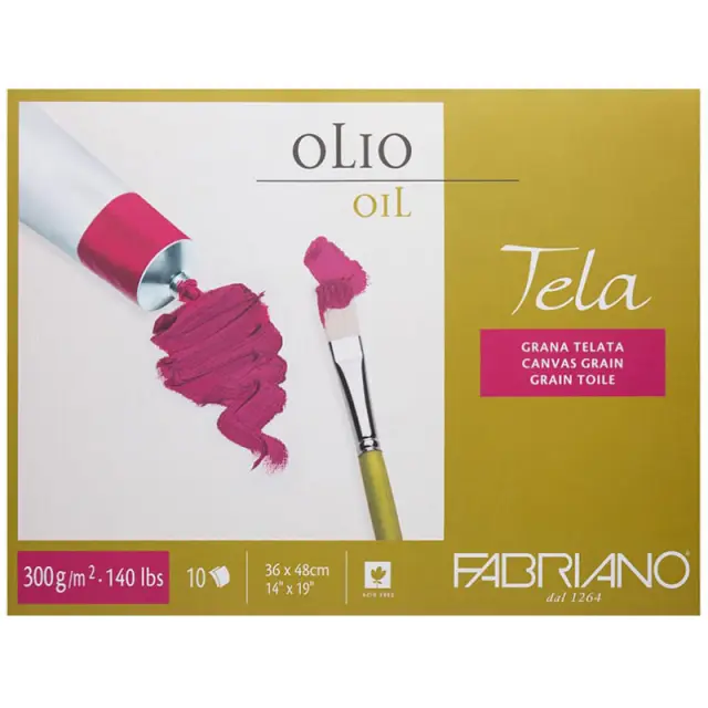 Μπλοκ Fabriano Tela Ελαιογραφίας (Υφή Καμβά) 300g/m² - 36x48cm - 10 Φύλλα