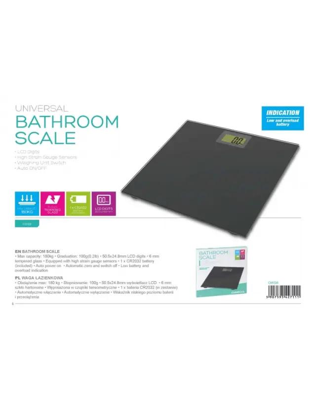 OMEGA BODY SCALE LCD DISPLAY 180 KG CAPACITY