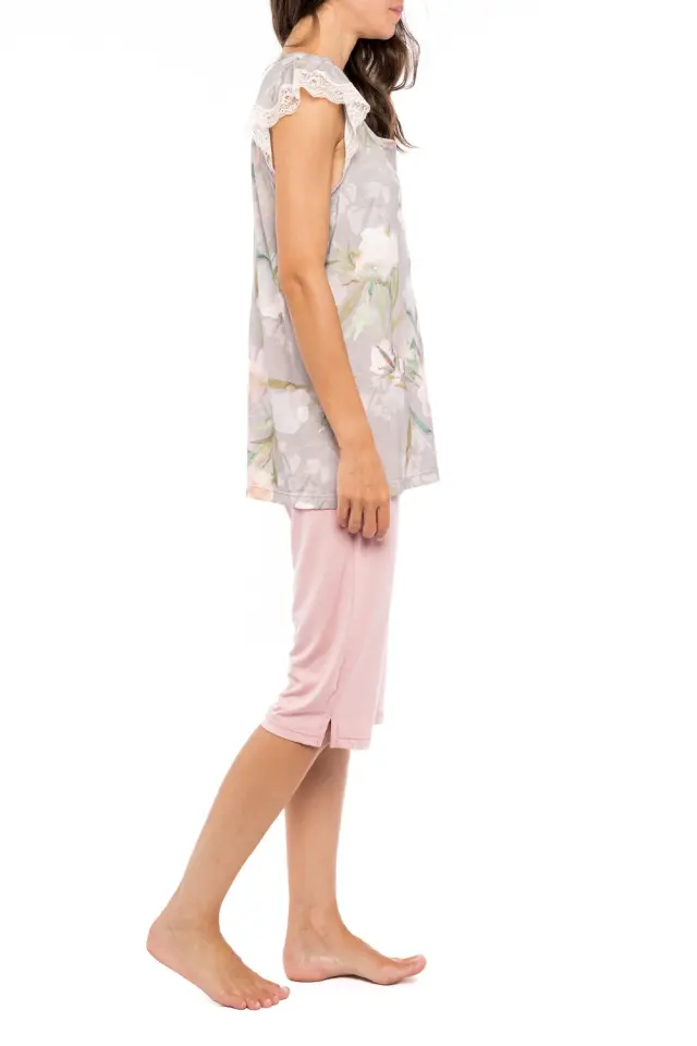 S1139 - Type - PYJAMA CAPRI GREY BLOSSOM - S 2