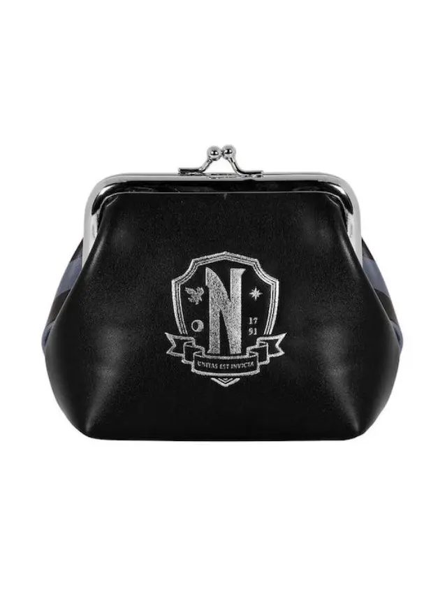 ΠΟΡΤΟΦΟΛΙ WEDNESDAY BLACK RETRO MAXI COIN PURSE -06156