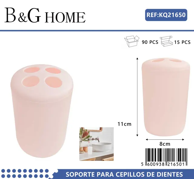 Θήκες οδοντόβουρτσας πλαστικές σε σετ 5Χ - Light Pink - 21650 2