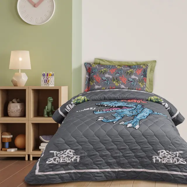 Κουβερλί 160x220 Μονό Das Home 4931 Grey-Cream 100% Microfiber