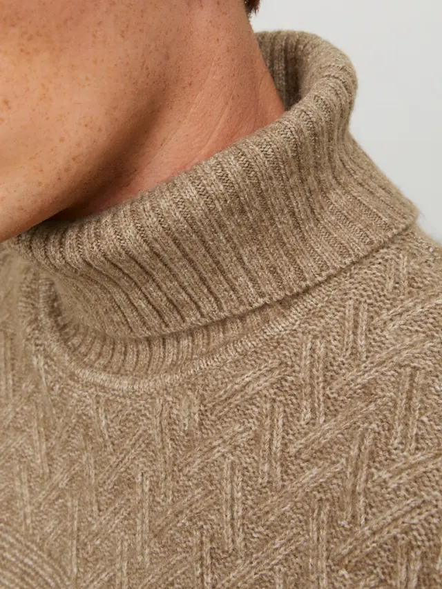 JPRCCMILO KNIT ROLL NECK BF LN peyote 3