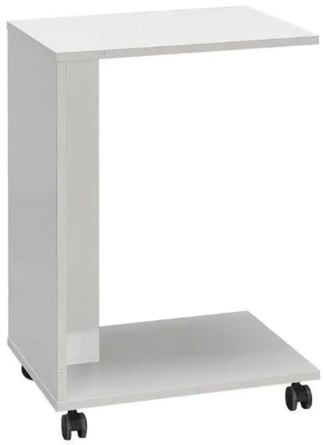 Τραπεζάκι SHP-108-PP C-Shape Λευκό High gloss 35x65x45cm
