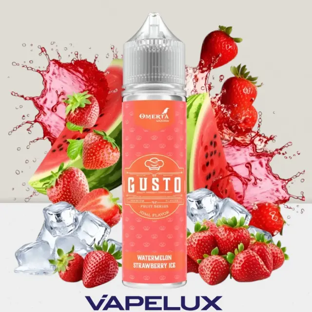 Gusto by Omerta Flavor Shots Watermelon Strawberry Ice 10ml to 60ml