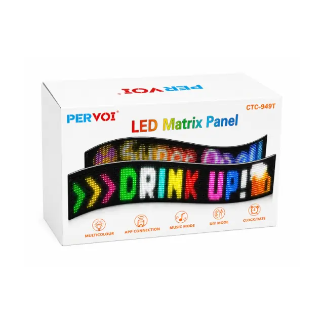 Pervoi Εύκαμπτη LED Matrix Οθόνη Πινακίδα με Bluetooth & Εφαρμογή 192 × 1762 mm CTC-949T - Flexible Bluetooth LED Matrix Display 014520