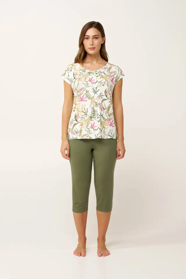Καλοκαιρινή Γυναικεία Πυτζάμα Botanical Vamp 24150 GREEN LODEN