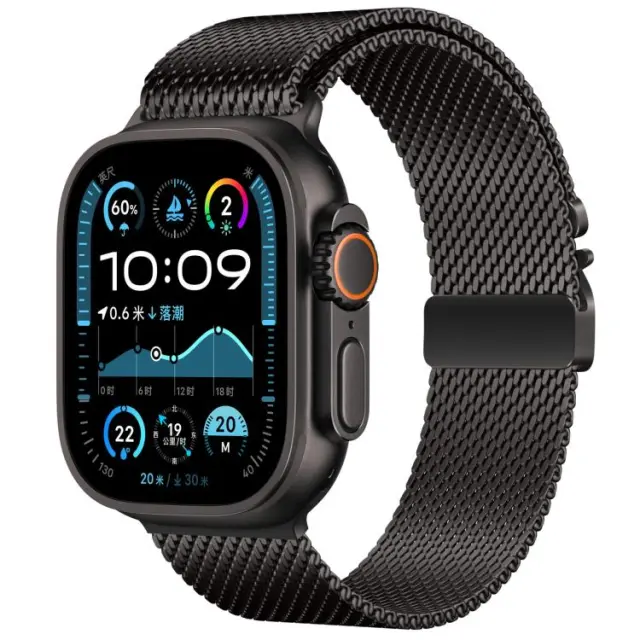 Umbrella Buckle Milanese Λουράκι για AppleWatch 44/45/46/49mm-Black OEM 2