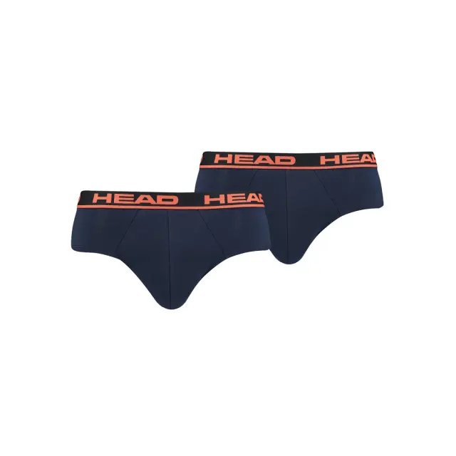 HEAD Ανδρικό Slip Super Soft Cotton - Διπλό Πακέτο, Χρώμα Μπλε-Πορτοκαλί