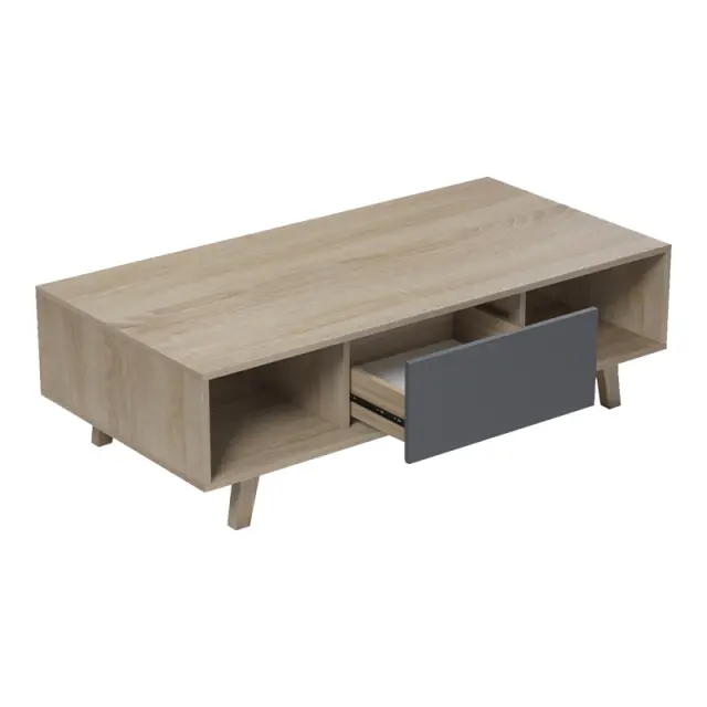 Τραπέζι σαλονιού Elonza pakoworld sonoma-ανθρακί 120x60x36εκ 2