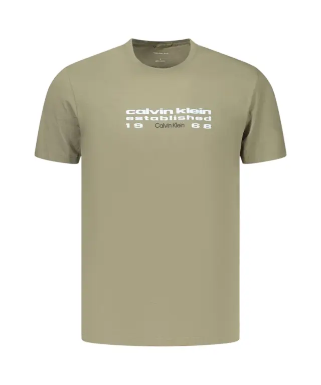 Calvin Klein - Ανδρικό T-shirt SS 30s EU Regular Fit LV04RG800G-LDY Λαδί - XL