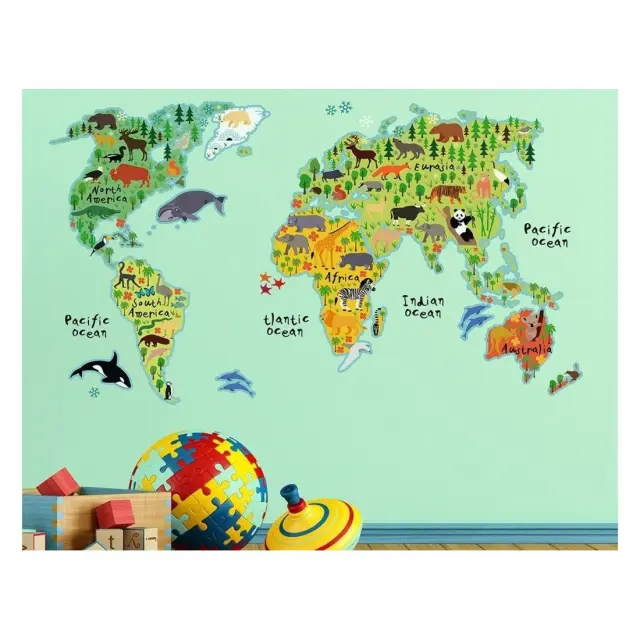 Αυτοκόλλητα Βινυλίου Για Τοίχο Ango World Map Extra Large 18301