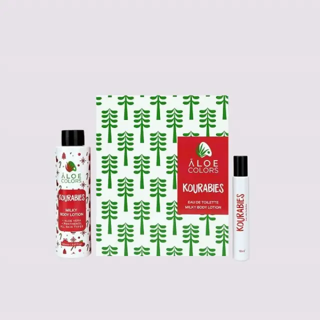 Aloe Colors Kourabies Gift Set 2024 Σετ Δώρου με Kourabies Milky Body Lotion Κρέμα Σώματος, 150ml & Kourabies Eau De Toilette Άρωμα, 10ml, 1σετ