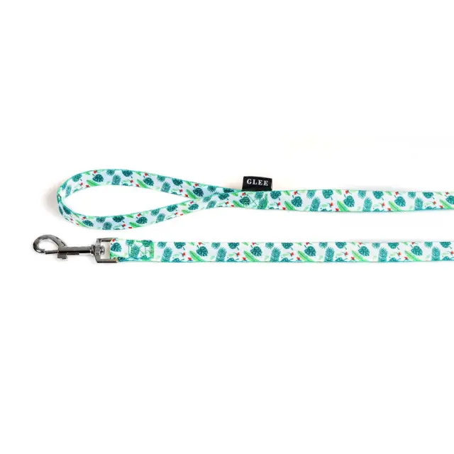 Glee Οδηγός Περιπάτου Ιμάντα Short Leash Palm Leaf (20mm/120cm) 0x120x2cm Πράσινο - M