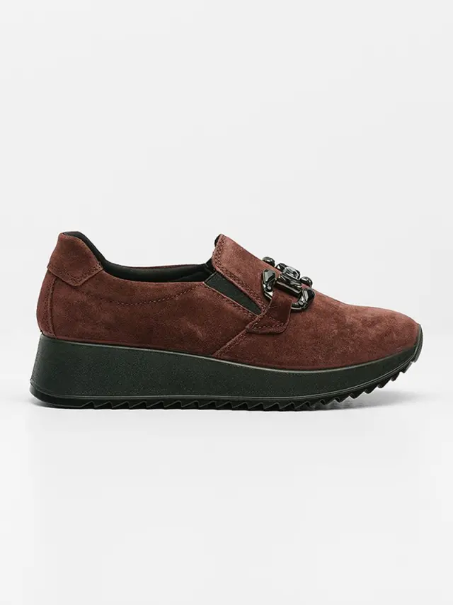Imac Μοκασίνια-Loafers Γυναικείο δέρμα Nubuck Μπορντώ IMA/858200 BORDO - 39 3