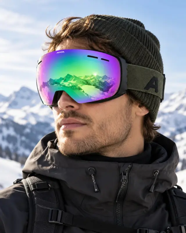 Alpina Granby Q-Lite Μάσκα Ski & Snowboard Black Green - One Size 3