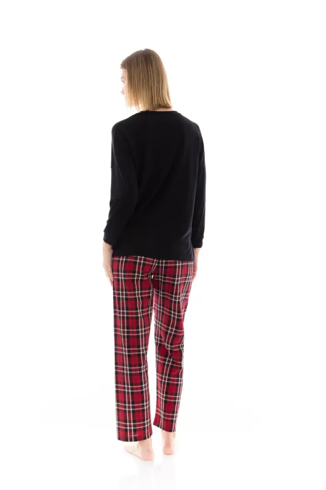 W1427 - Black - PYJAMA RED-BLACK PLAID 3