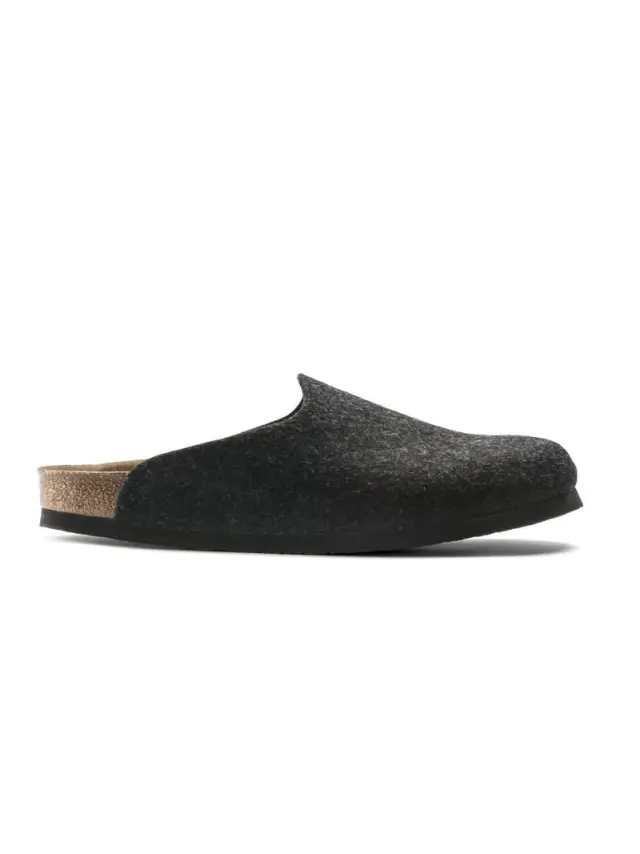 Birkenstock Παντόφλες Unisex τσόχα Μαύρο BIR/AMSTERDAM 559123 ANTHRACI 3