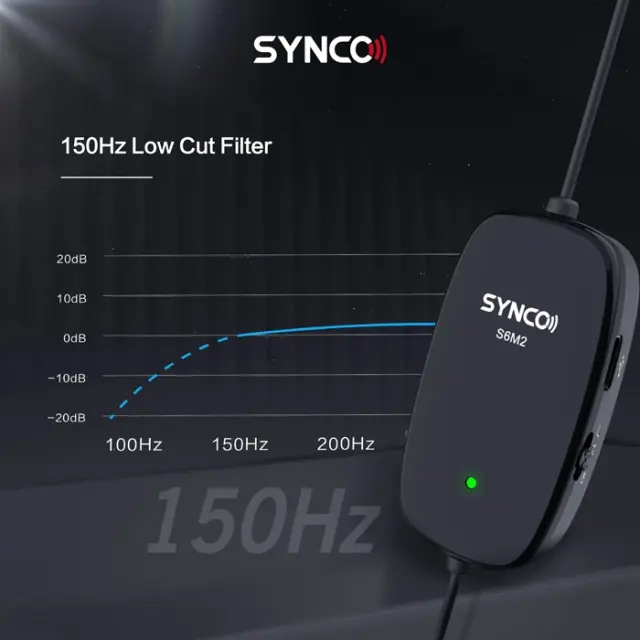 SYNCO Μικρόφωνο Lav-S6M2, Clip-On, Omnidirectional, 3.5mm, 400mAh, Μαύρο (SY-S6M2) 3
