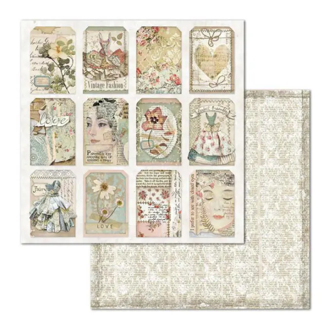 Χαρτί Scrapbooking Stamperia Διπλής Όψης - Image Tag - 31x30cm