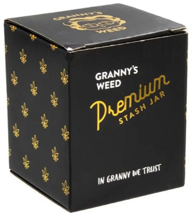 Γυάλινο Βάζο Granny's Smellproof Jar 120ml (4oz) με Γυαλί UV - Κλείνει Αεροστεγώς (Μαύρο) 3