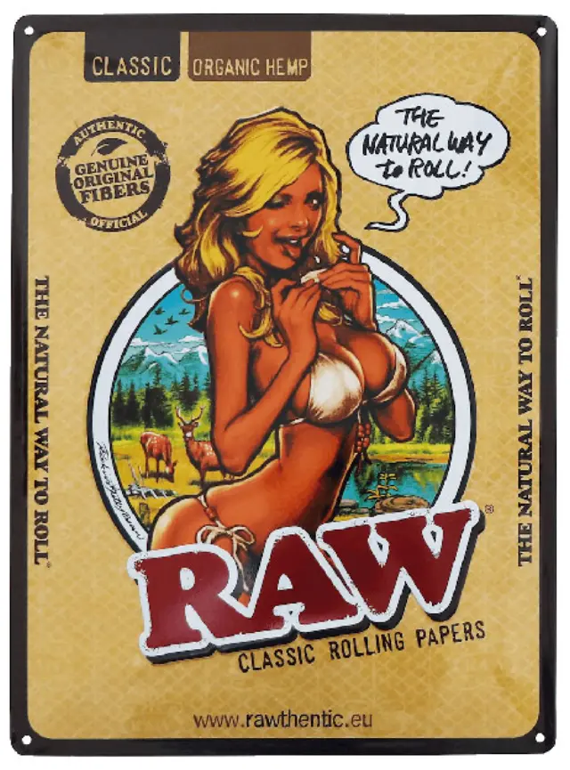 Raw Μεταλλική Πινακίδα Retro Tin Sign RJB Διακοσμητικό για Τοίχο (42x31cm)
