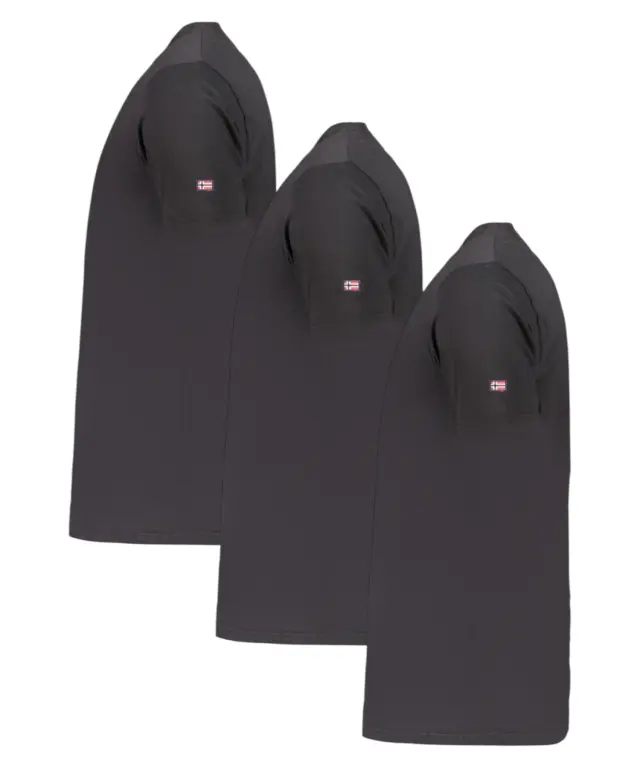 Norway Nautical School - Ανδρικές Φανέλες 3Pack 866000-BLACK Μαύρο 3