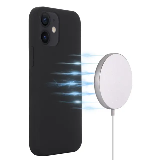 Θήκη Σιλικόνης με MagSafe για iPhone 12 mini-Black OEM 2