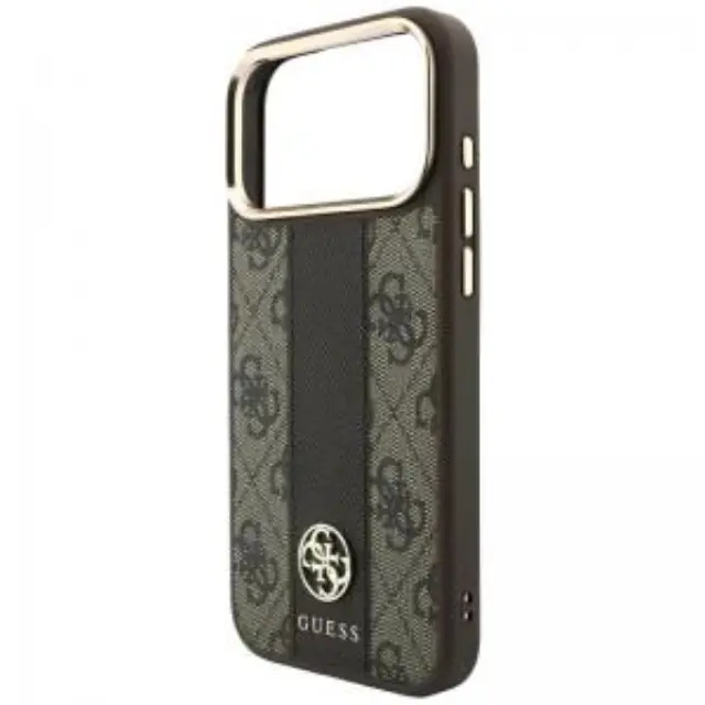Θήκη TPU & PC Guess Apple iPhone 18 Pro Max/ 17 Pro Max MagSafe Leather Stripe Round Classic Logo Καφέ N71809 3
