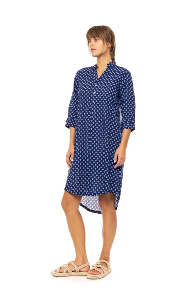 Beachwear Long B568 Blue Azure Pink Label 3