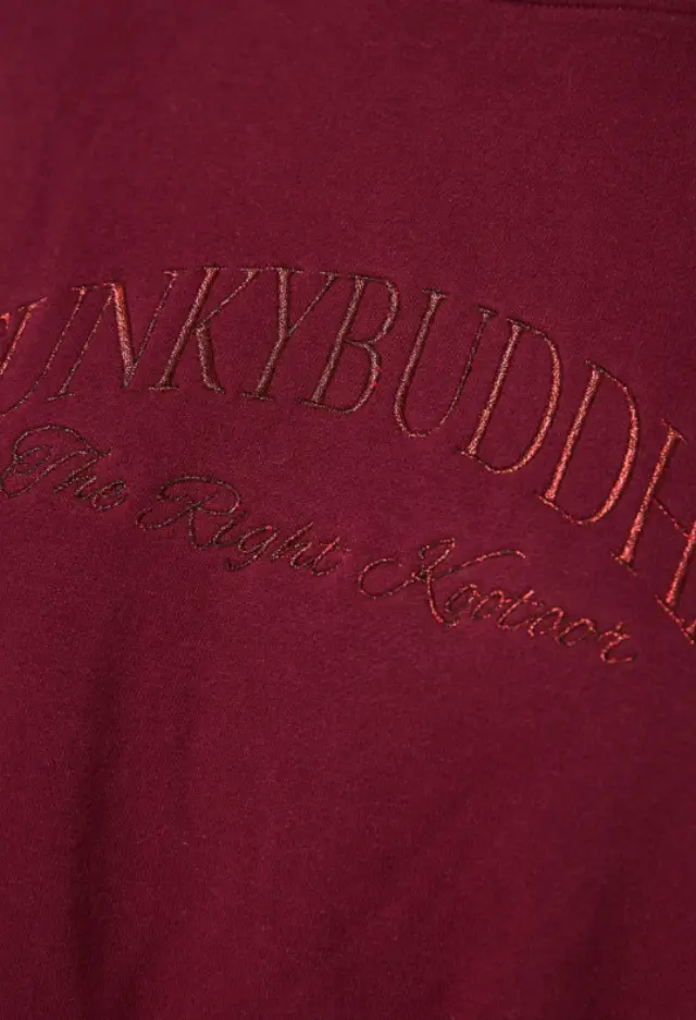 FunkyBuddha γυναικεία loose φούτερ μπλούζα με κεντημένο logo FBL014-120-06-2 2