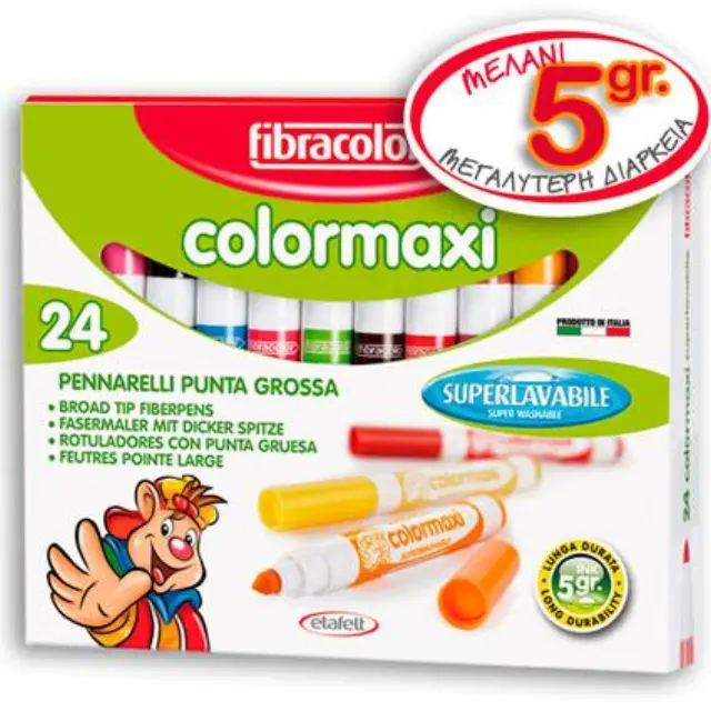 Μαρκαδόροι Fibra Colormaxi 24τεμ