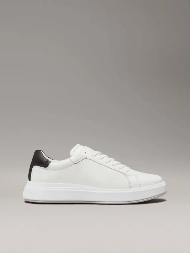 Calvin Klein - Ανδρικά Sneakers Low Top Lace Up Lth HM0HM01016-0K9 Λευκό