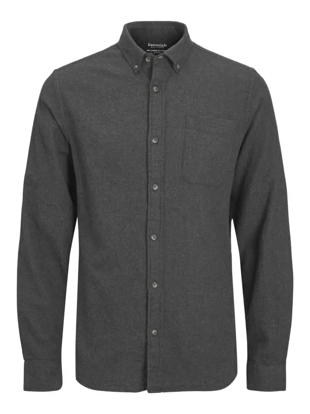 JJECLASSIC MELANGE SHIRT LS NOOS Dark Grey Melange