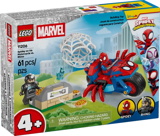 LEGO® Spider-Man Spidey on his Motorcycle vs. Rhino για 4+ Ετών 61τμχ - 11206 2