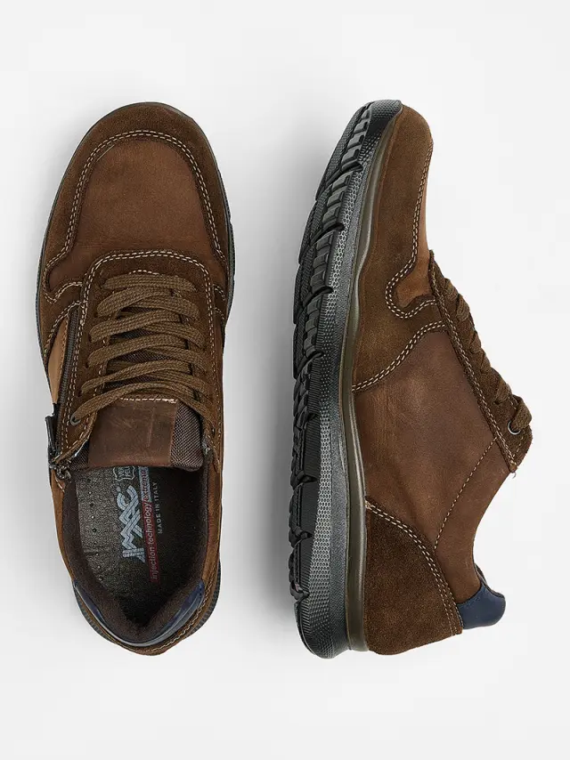 Imac Sneakers Ανδρικό δέρμα/δέρμα Nubuck Καφέ IMA/253148 T MORO 3