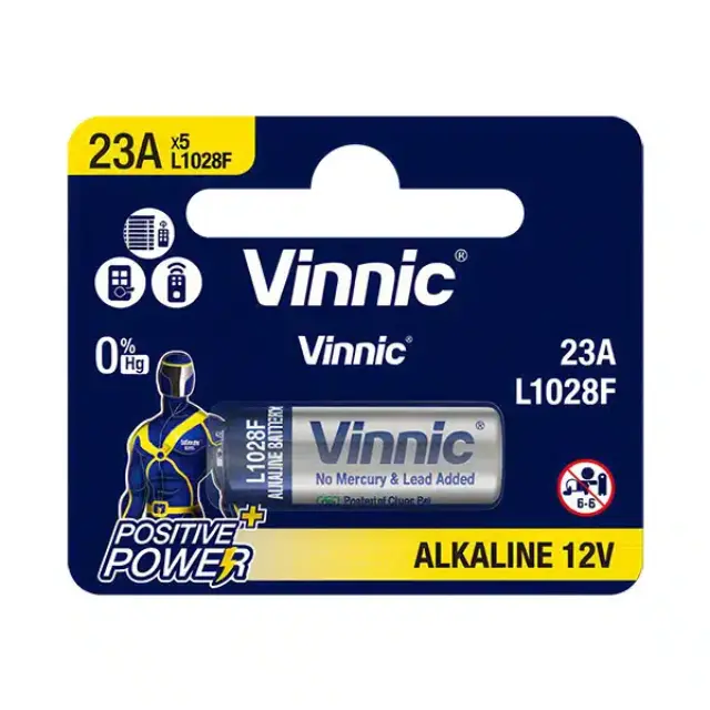 Μπαταρία Αλκαλική Vinnic L1028F size A23/23A/23GA/A23/E23A/GP23A/K23A/L1028/LR23A/LRV08/LRVO8/MN21/MS21/V23/V23GA/VR22 12V Τεμ. 5