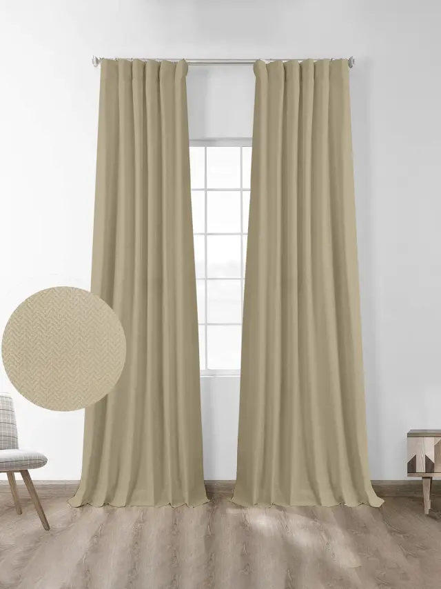 Κουρτίνα μπλακάουτ Foresta Beige 145x280 Sunshine